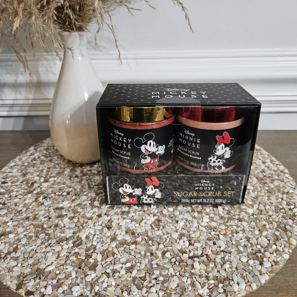 Disney RARE Mickey Mouse Minnie Mouse Sugar Scrub Set Watermelon and Cherry NEW